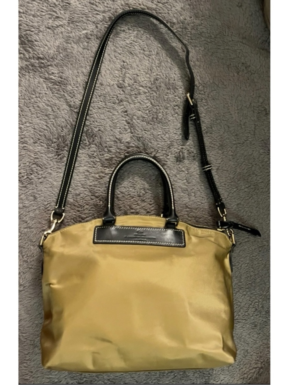 NEW❗️DOONEY & BOURKE Florentine Vachetta Leather & Nylon Satchel Bag Olive Khaki
